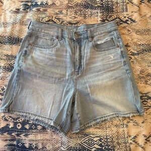 American Eagle Light Blue Denim Highest Rise Baggy Shorts